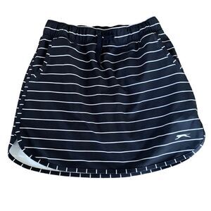 Slazenger Navy White Nautical Striped Golf Skort Skirt Sz XS